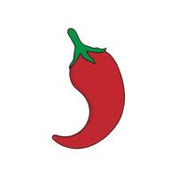 Illustration of red chili pepper in retro cartoon character vector