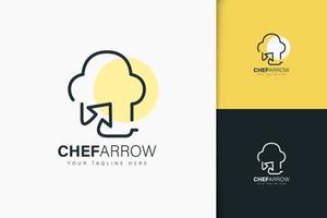 Chef arrow logo design linear style vector