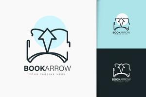 Book arrow logo design linear style vector