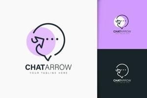 estilo lineal de diseño de logotipo de flecha de chat vector