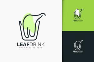 Healty drink logo design linear style vector