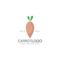 icono de ilustración de diseño de logotipo de línea de zanahoria vector