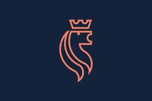 Lion King Logo Template with Crown vector