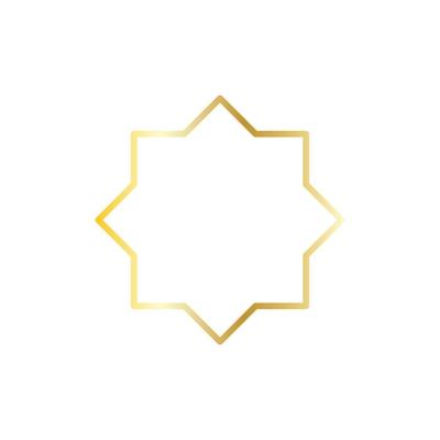 arabic window on gold. Mosque frame vector illustration