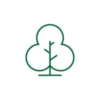 icono de línea de vector de árbol. signo de vector de símbolo de árbol