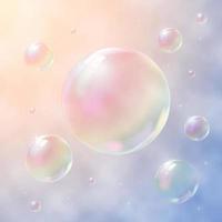 Transparent soap bubbles vector