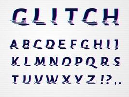 Vector distorted glitch font.