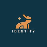 Deer minimal logo design template vector