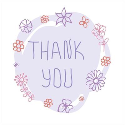 Vector handwritten lettering Thank you