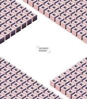 Abstract perspective isometric cubs box pattern with modern color on white background. Use for cover, poster or banner concept. vector