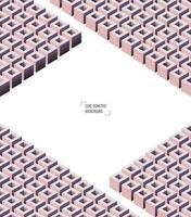 Abstract perspective isometric cubs box pattern with modern color on white background. Use for cover, poster or banner concept. vector