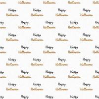 Happy Halloween festive text seamless pattern on white texture background. vector