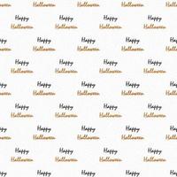 Happy Halloween festive text seamless pattern on white texture background. vector