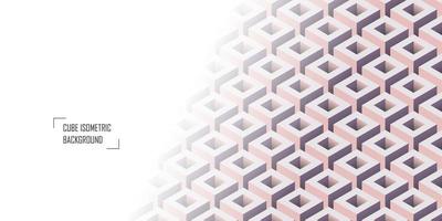 Abstract isometric modern color cubes box pattern background with white gradient copy space. vector