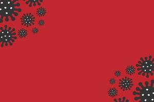 Minimal red background with coronavirus pattern, copy space. vector