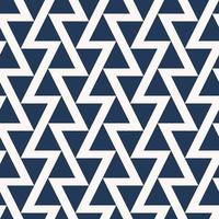 patrón de triángulo abstracto de color azul moderno. color blanco zig zag línea patrón diseño sin costuras fondo. uso para telas, textiles, elementos de decoración de interiores, tapicería, envoltura. vector