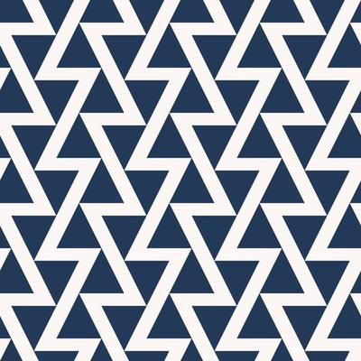 Modern blue color abstract triangle pattern. White color zig zag line pattern design seamless background. Use for fabric, textile, interior decoration elements, upholstery, wrapping.