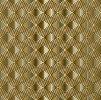 Abstract retro luxury gold and black hexagon lines geometric shape seamless pattern background. vector
