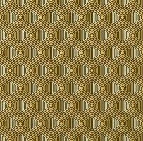 Abstract retro luxury gold and black hexagon lines geometric shape seamless pattern background. vector