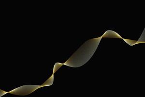 Abstract minimal modern luxury gold wave lines color blending pattern with black background and copy space. vector