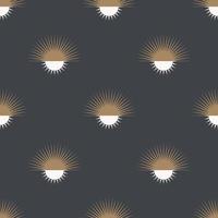 Ethnic sun and moon minimal shape luxury white-gold color seamless pattern background. Use for fabric, textile, interior decoration elements, upholstery, wrapping. vector