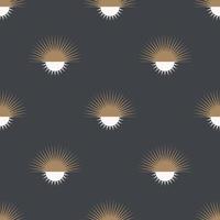 Ethnic sun and moon minimal shape luxury white-gold color seamless pattern background. Use for fabric, textile, interior decoration elements, upholstery, wrapping. vector