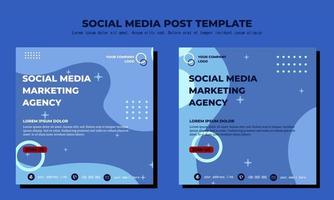 Blue Vector Social Media Post Template, vector art illustration and text