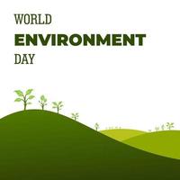 World Environment Day, Green Vector Design, Vector Illustration And Text