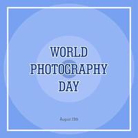 día mundial de la fotografía diseño vectorial azul, ilustración vectorial y texto vector