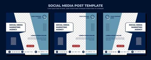 Blue Vector Social Media Post Template, vector art illustration and text, Simple and Elegant Design Full Color