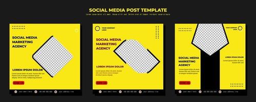 Yellow and Black Vector Social Media Post Template, vector art illustration and text, Simple and Elegant Design