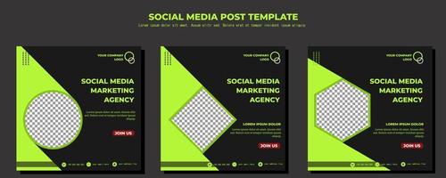 Green Vector Social Media Post Template, vector art illustration and text