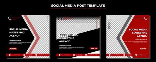 Black White Vector Social Media Post Template, vector art illustration and text