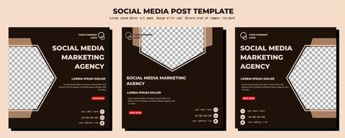 Brown Vector Social Media Post Template, vector art illustration and text, Simple and Elegant Design Full Color