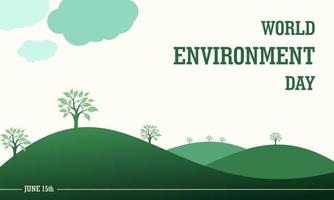 World Environment Day, Green Vector Design, Vector Illustration And Text