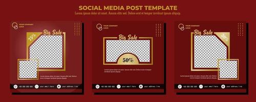Red Vector Social Media Post Template, vector art illustration and text