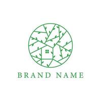 Awesome Tree House logo design vector illustration