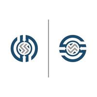 circle logo or circle icon in simple ambigram style vector