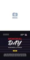 Memorial Day - Banner remember and honor. United States Memorial Day. American national holiday. Vertical vector