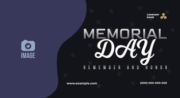 Memorial Day - Banner remember and honor. United States Memorial Day. American national holiday. wave background vector