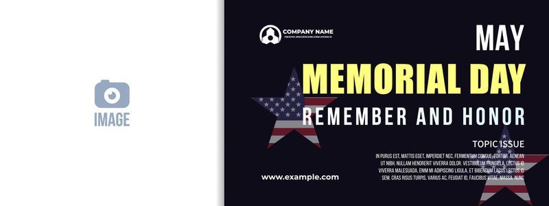 Memorial Day - Banner remember and honor. United States Memorial Day. American national holiday. Star frame flag illustration