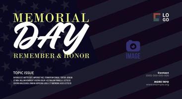 Memorial Day - Banner remember and honor. United States Memorial Day. American national holiday. Calligraphy vector