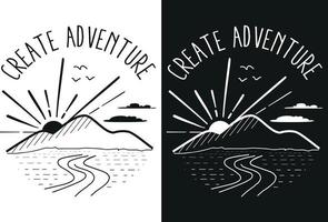 Create Adventure Minimal T-shirt Design vector