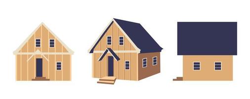 A set of house on different view. vector