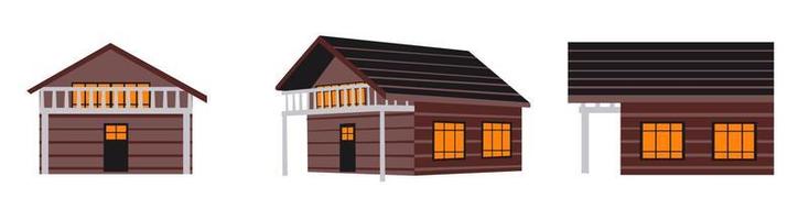 A set of house on different view. vector