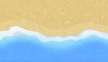 Summertime vacation background. Yellow sand and blue waves. vector