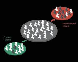 randomized control group and experimental group in experimentation vector