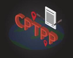 CPTPP or The Comprehensive and Progressive Agreement for Trans-Pacific Partnership vector