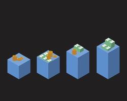 Compound interest or compounding interest is the interest on a loan or deposit calculated based on both the initial principal and the accumulated interest from previous periods vector