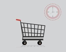 temporal distortion or time distortion make you forget the actual time while shopping vector